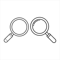 Magnifying, simple, minimalist vector