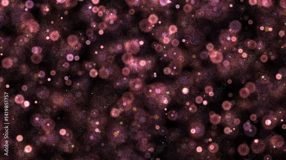 Wall mural loop splash particles flying in the air animation on black abstract background. 4k 3d animation of f