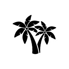 creative details Twin palm trees icon Vector Illustration