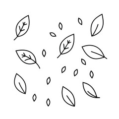 Minimalist leaves seamless pattern black and white botanical design simple leaf outline vector graphic background for wallpaper