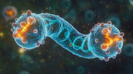 Obraz premium 3D rendering of dendritic cells and macrophage cells attacking cancer cell in human body, microscopic view of malignant tumor cells for medical research, oncology, health science, immunotherapy