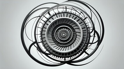 abstract metal spiral