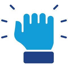 Ambition Glyph Dual Tone, Fist with radiating lines in a simple, black and white style