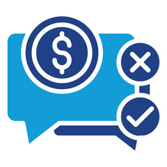 Buying Decision Glyph Dual Tone, Financial Decision Making Approving and Rejecting Transactions