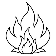vector illustration of a fire flame line art icon