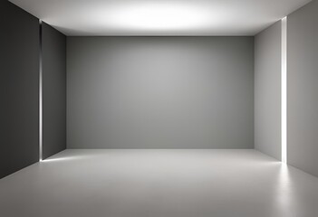 Abstract light and shadow, minimalist gray backgroun.