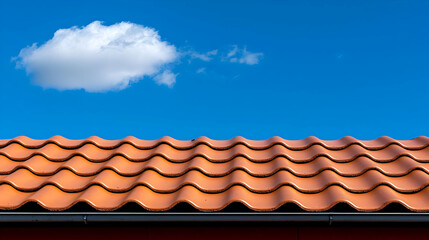 Terracotta Roof Tiles Under Sunny Blue Sky