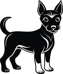 vector illustration of a dog, black and white dog silhouette icon, dog head vector symbol, sad, wow, angry reaction dog silhouette icon vector on white background.