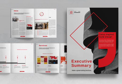 Red Swiss Style Promo Brochure Layout