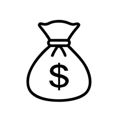 Dollar Money Bag Vector Cash, Finance, Investment Icon