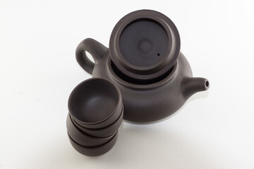 tea accessories isolated on white background