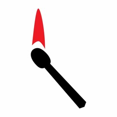 Burning match icon. Flat image