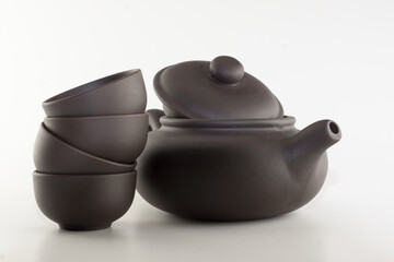 tea accessories isolated on white background