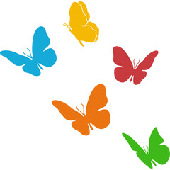 Rainbow Butterflies Illustration
