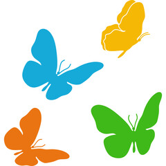 Rainbow Butterflies Illustration