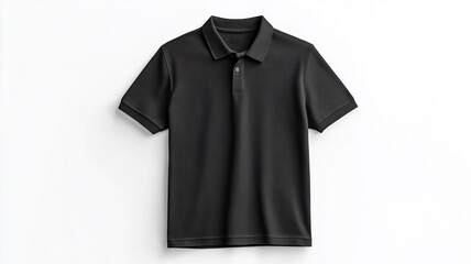 Black polo shirt mockup template, isolated on a white background