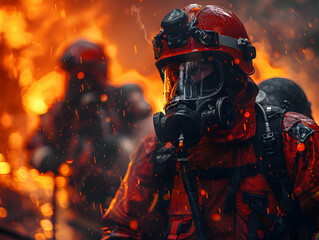 Firefighting service puts out a forest fire