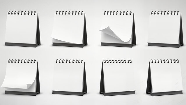 Blank table spiral calendar Page Flip Animation sprite sheet. Page Flip Animation Frame, spiral calendar Vector Illustration.
