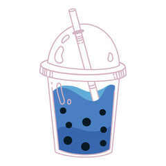 Delicious vector illustration of a refreshing green boba tea with tapioca pearls. Perfect for food branding, packaging, and beverage designs. Modern flat design, vibrant and appealing. Summer drink