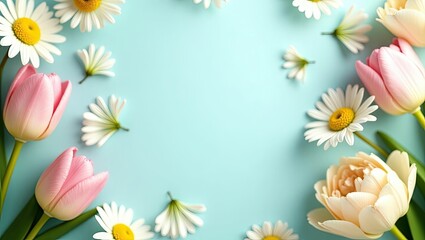 Obraz premium Floral pastel background border image