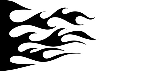 Tribal flame silhouette motorcycle and car decal. vector graphic