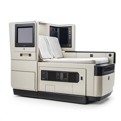 Fototapeta premium Luxury First Class Airplane Bed.