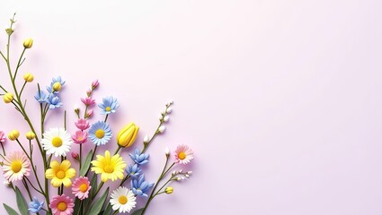 Naklejka premium Pastel floral arrangement image soft colors floral bouquet