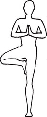 yoga-pose-Vrksasana variation-Tree Pose variation-illustration