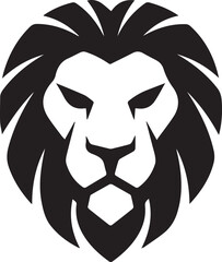 Lion minimal head portrait Logo, Wild Animals silhouette, Animal, Black and white vector illustration clipart vector art © Trendz Images