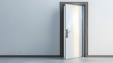 Open White Door In Modern Interior