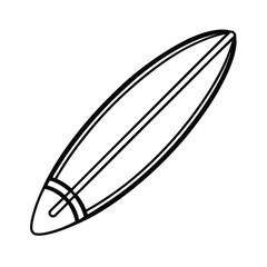 Surfboard Minimalist Line Art Icon Design For Water Sport Summer Vacation