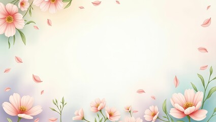 Fototapeta premium Pastel floral soft background image