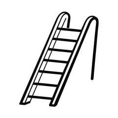 Monochrome Illustration Of Ladder With Rounded Handles And Steps Vector Art