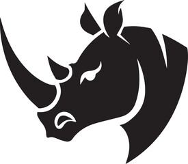 Rhino Saur head portrait Logo, Wild Animals silhouette, Animal, Black and white vector illustration clipart vector art © Trendz Images