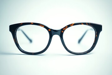 Black and tortoiseshell glasses isolated on a white background