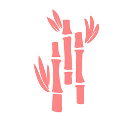 Bamboo tree silhouette vector icon