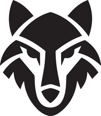 Fox head portrait Logo, Wild Animals silhouette, Animal, Black and white vector illustration clipart vector art