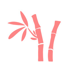 Bamboo tree silhouette vector icon