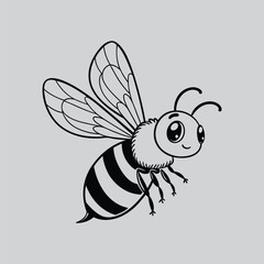 Honey Bee fly Illustration