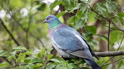 Colorful pigeon bird illustration with bright feathers