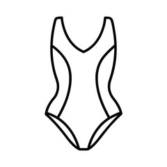 Minimalist One Piece Swimsuit Outline Illustration Summer Fashion Apparel Design