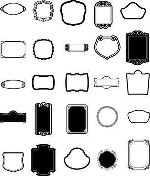 vector collection of vintage frames, a set of black and white frames and frames