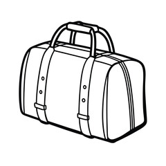 Outline Illustration Of A Duffel Bag Travel Ready For Adventure And Excitement