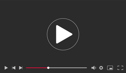 Multimedia video player template. Online broadcasting. interface and navigation icons. social media interface.   © Sultana Design