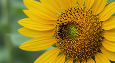 Bee on Sunflower (Photo)