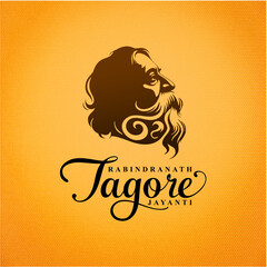 Rabindranath Tagore Jayanti Social Media Creative Solid Silhouette Design

