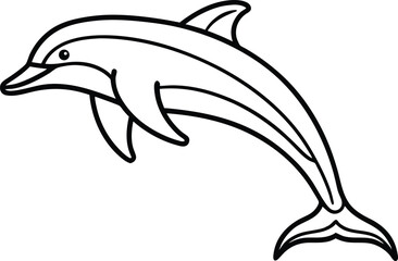 vector illustration of a dolphin, dolphin vector illustration, silhouette of a dolphin jumping, happy face reaction dolphin cartoon character head icon, outlined vector of jumping dolphin.