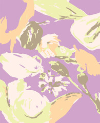 Flowers watercolor illustration.Manual composition. Watercolor elements for greeting card and textile and digital print - Illustration