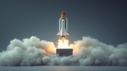 Spacecraft launch, a powerful ascent to the cosmos.