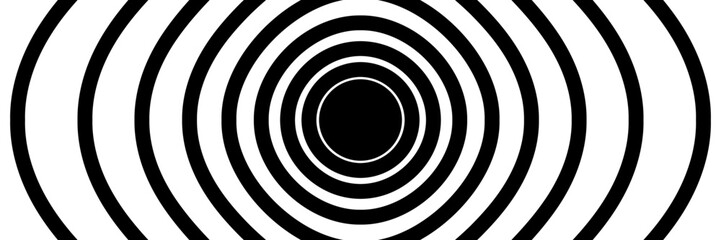 Abstract gold circle lines on dark background. Geometric stripe line art design.